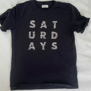 SATURDAYS NYC surf brand bubbles t shirt mens size medium navy